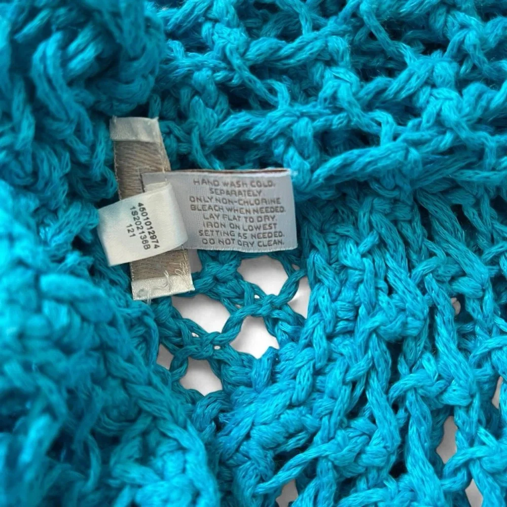 Chicos Blue Crochet Top - Picture 4 of 4